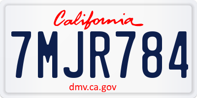 CA license plate 7MJR784