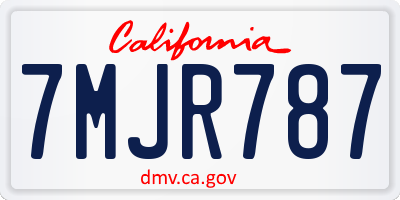 CA license plate 7MJR787