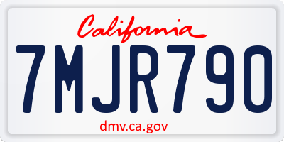 CA license plate 7MJR790