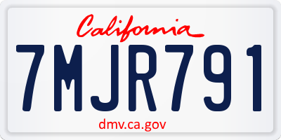 CA license plate 7MJR791