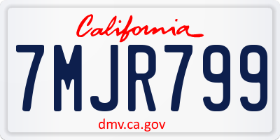 CA license plate 7MJR799