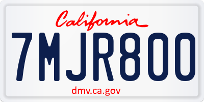 CA license plate 7MJR800
