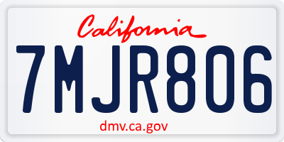 CA license plate 7MJR806