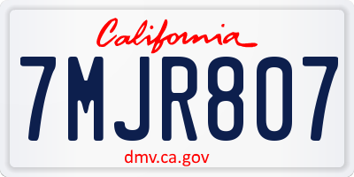 CA license plate 7MJR807