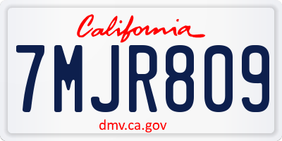 CA license plate 7MJR809