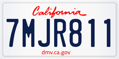 CA license plate 7MJR811