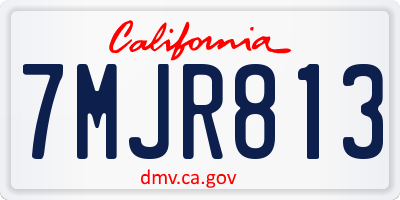 CA license plate 7MJR813