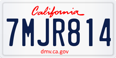 CA license plate 7MJR814