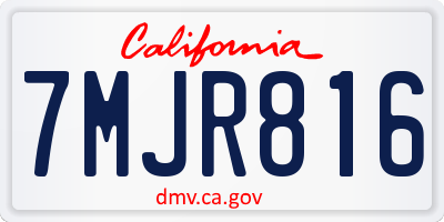 CA license plate 7MJR816