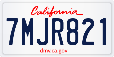 CA license plate 7MJR821