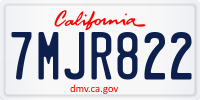 CA license plate 7MJR822