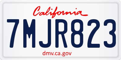 CA license plate 7MJR823