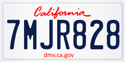 CA license plate 7MJR828