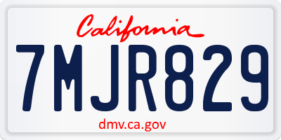 CA license plate 7MJR829