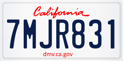 CA license plate 7MJR831