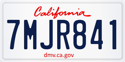 CA license plate 7MJR841