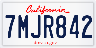 CA license plate 7MJR842