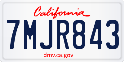 CA license plate 7MJR843