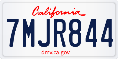 CA license plate 7MJR844
