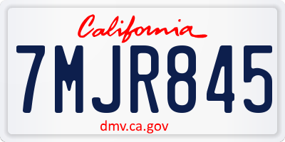 CA license plate 7MJR845