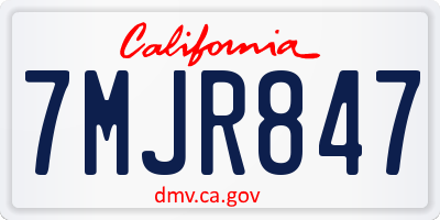 CA license plate 7MJR847