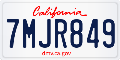 CA license plate 7MJR849