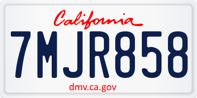 CA license plate 7MJR858