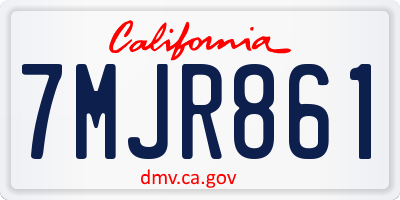 CA license plate 7MJR861