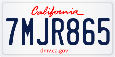 CA license plate 7MJR865