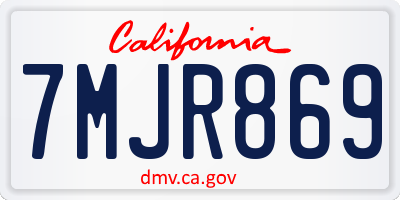CA license plate 7MJR869