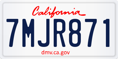 CA license plate 7MJR871