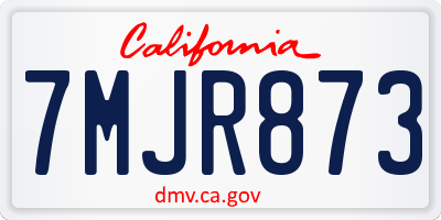 CA license plate 7MJR873