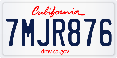 CA license plate 7MJR876