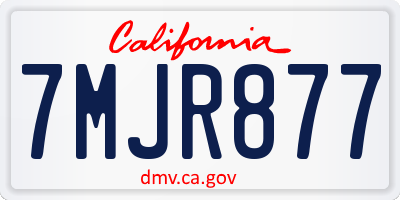 CA license plate 7MJR877