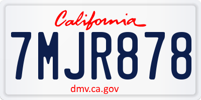 CA license plate 7MJR878