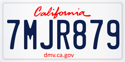 CA license plate 7MJR879