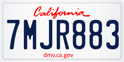 CA license plate 7MJR883