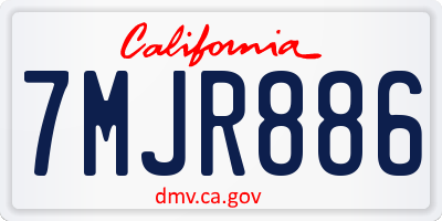 CA license plate 7MJR886