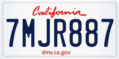 CA license plate 7MJR887