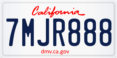 CA license plate 7MJR888