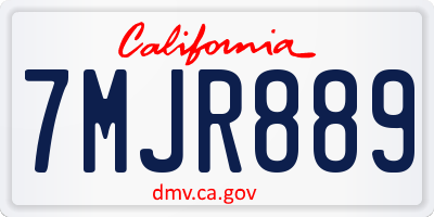 CA license plate 7MJR889