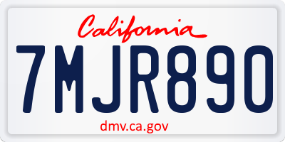 CA license plate 7MJR890