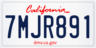CA license plate 7MJR891