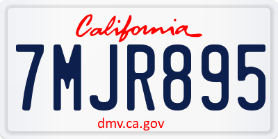 CA license plate 7MJR895