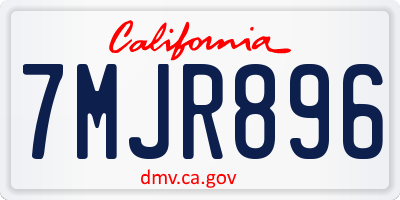 CA license plate 7MJR896