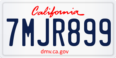 CA license plate 7MJR899