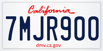 CA license plate 7MJR900
