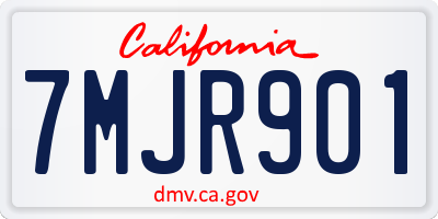 CA license plate 7MJR901