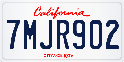 CA license plate 7MJR902