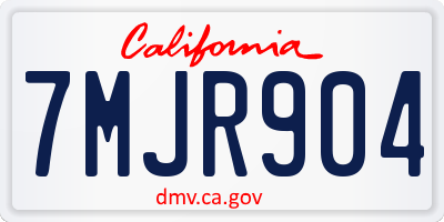 CA license plate 7MJR904